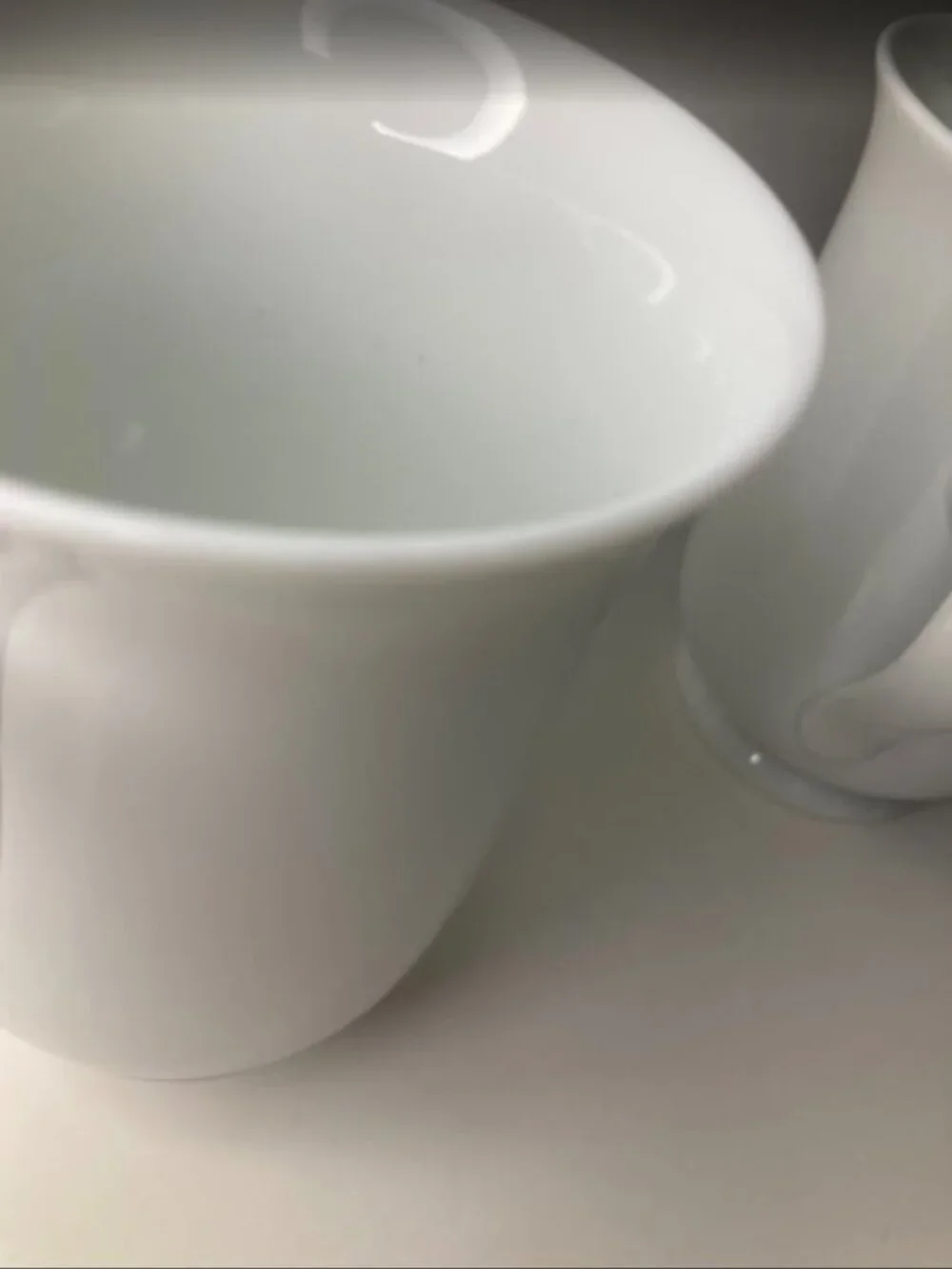 Pottery Barn PB White Porcelain Footed Coffee Mugs